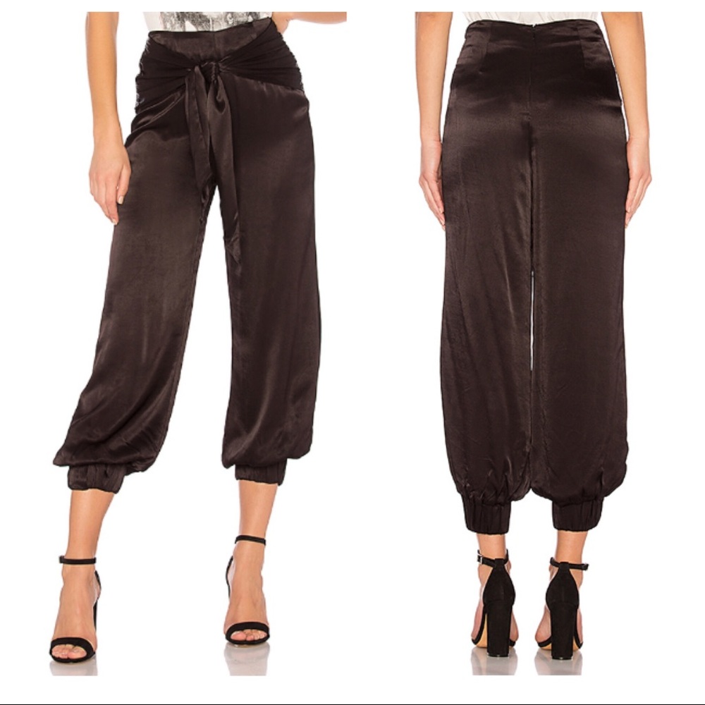 NWT Tularosa Daphne Joggers Black Satin Pants XS